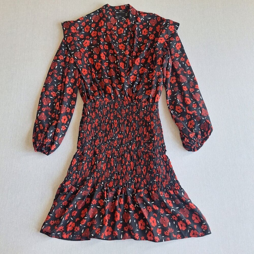 NWOT ASOS Floral Smocked Long Sleeve Dress Size S Fall Cottage Whimsigoth